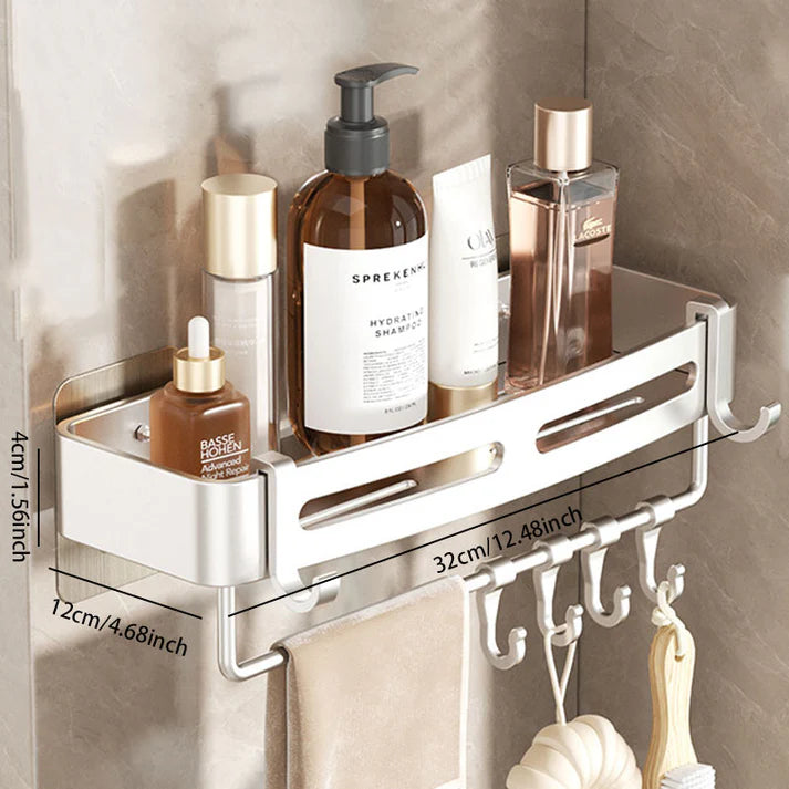 Space Aluminum No-Drill Bathroom Corner Shelf – Quick Drainage & Strong Load-Bearing