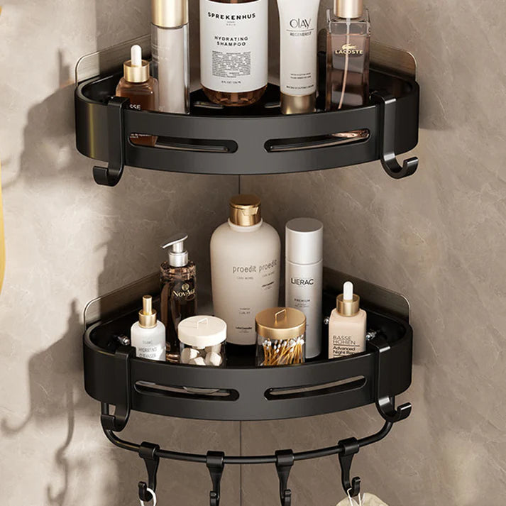 Space Aluminum No-Drill Bathroom Corner Shelf – Quick Drainage & Strong Load-Bearing