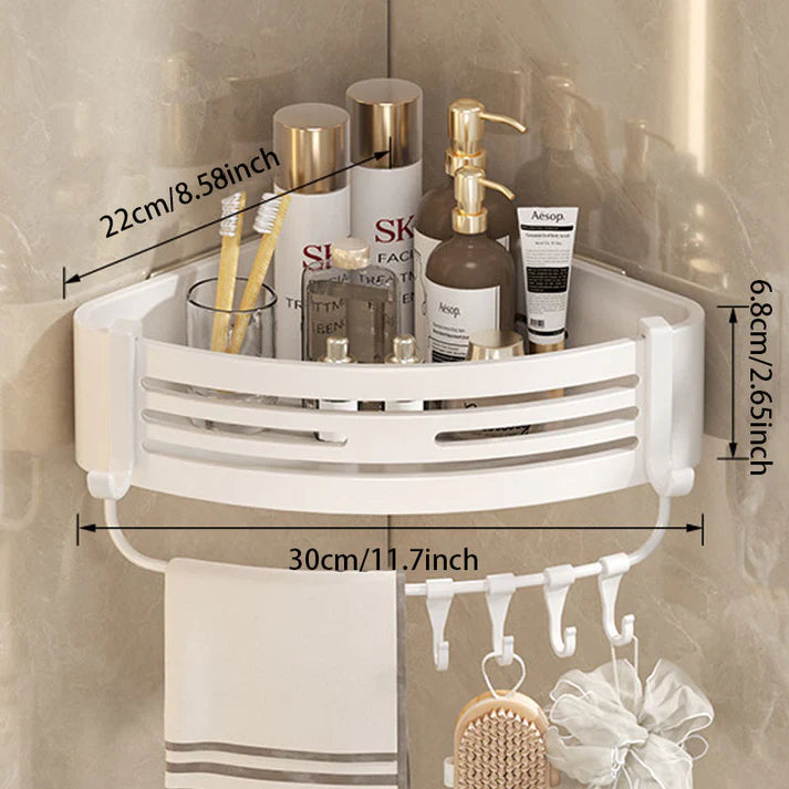 Space Aluminum No-Drill Bathroom Corner Shelf – Quick Drainage & Strong Load-Bearing