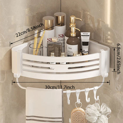 Space Aluminum No-Drill Bathroom Corner Shelf – Quick Drainage & Strong Load-Bearing