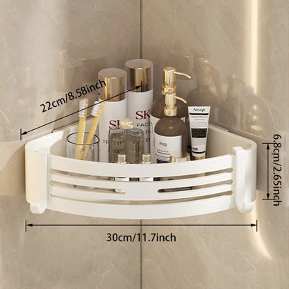 Space Aluminum No-Drill Bathroom Corner Shelf – Quick Drainage & Strong Load-Bearing