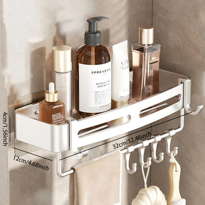 Space Aluminum No-Drill Bathroom Corner Shelf – Quick Drainage & Strong Load-Bearing