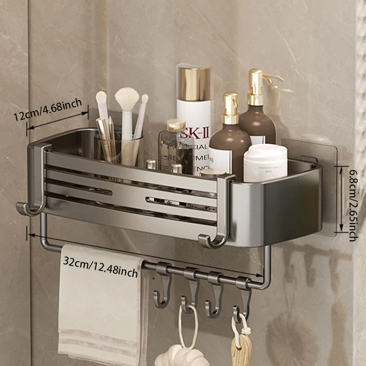Space Aluminum No-Drill Bathroom Corner Shelf – Quick Drainage & Strong Load-Bearing