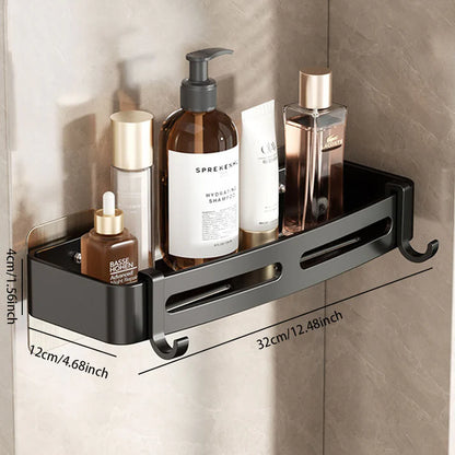 Space Aluminum No-Drill Bathroom Corner Shelf – Quick Drainage & Strong Load-Bearing