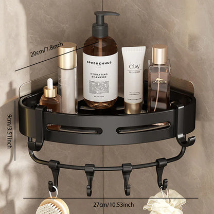 Space Aluminum No-Drill Bathroom Corner Shelf – Quick Drainage & Strong Load-Bearing