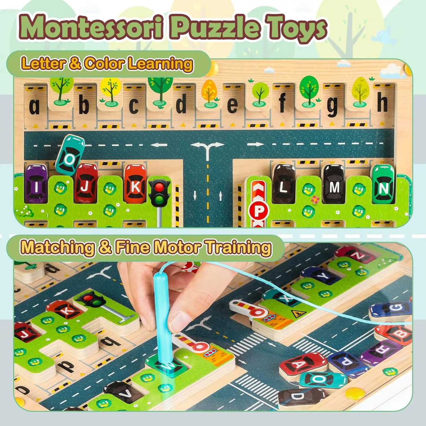 Montessori Alphabet Parking Maze