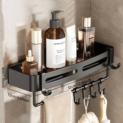 Space Aluminum No-Drill Bathroom Corner Shelf – Quick Drainage & Strong Load-Bearing