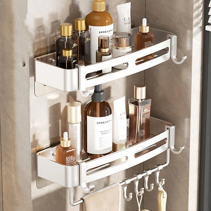 Space Aluminum No-Drill Bathroom Corner Shelf – Quick Drainage & Strong Load-Bearing
