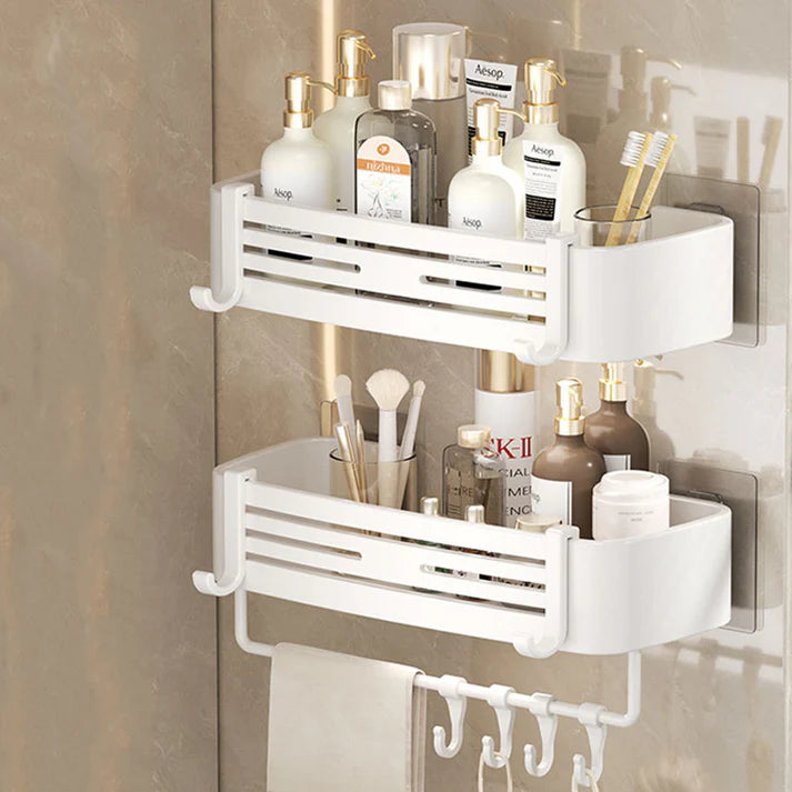 Space Aluminum No-Drill Bathroom Corner Shelf – Quick Drainage & Strong Load-Bearing