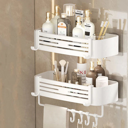 Space Aluminum No-Drill Bathroom Corner Shelf – Quick Drainage & Strong Load-Bearing