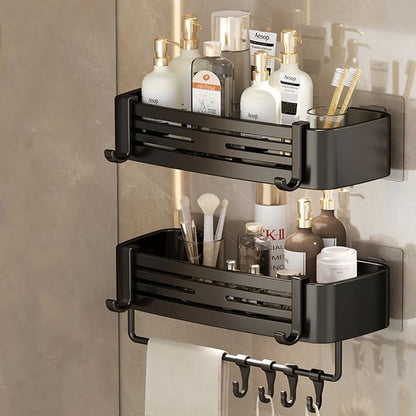 Space Aluminum No-Drill Bathroom Corner Shelf – Quick Drainage & Strong Load-Bearing