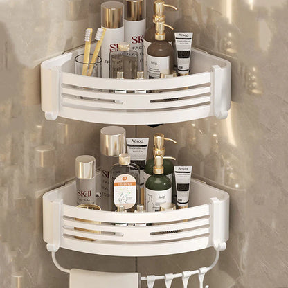 Space Aluminum No-Drill Bathroom Corner Shelf – Quick Drainage & Strong Load-Bearing